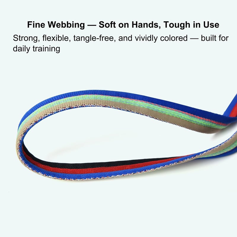 Fornyk Lunge Line for Horse, Equine Lunge Line with Solid Swivel Alloy Trigger Buckle for Accurate Equestrian Training, Competition and Daily Use, 26ft/8m (Gray-Green-Blue) - Image 3